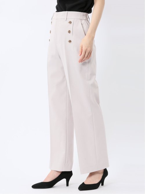 ストレッチウォッシャブル オックス ストレートパンツ グレー(セットアップ可能)