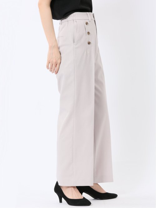 ストレッチウォッシャブル オックス ストレートパンツ グレー(セットアップ可能)