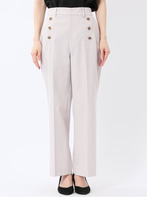 ストレッチウォッシャブル オックス ストレートパンツ グレー(セットアップ可能)