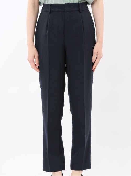 ストレッチウォッシャブル シャーク タックテーパードパンツ 紺(セットアップ可能)