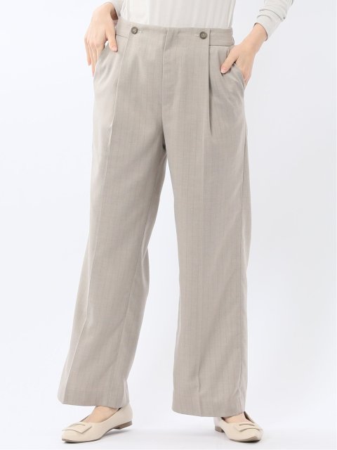 ビリーストライプ ワイドパンツ ベージュ(セットアップ可能)