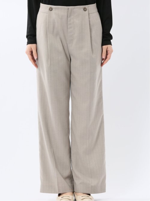 ビリーストライプ ワイドパンツ ベージュ(セットアップ可能)