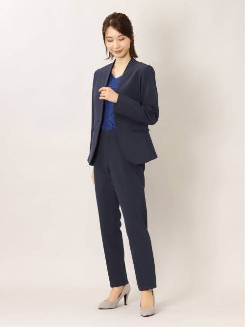 ダブルクロス テーパードパンツ 紺(セットアップ可能)