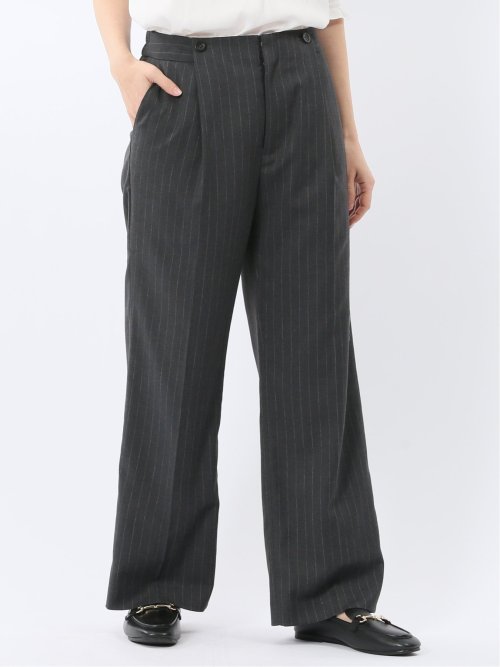 ビリーストライプ ワイドパンツ グレー(セットアップ可能)