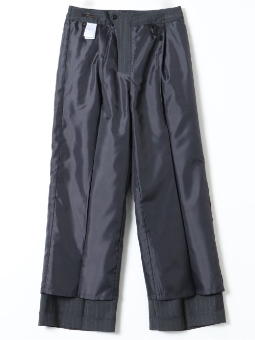 ビリーストライプ ワイドパンツ グレー(セットアップ可能)