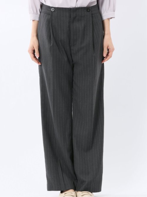 ビリーストライプ ワイドパンツ グレー(セットアップ可能)