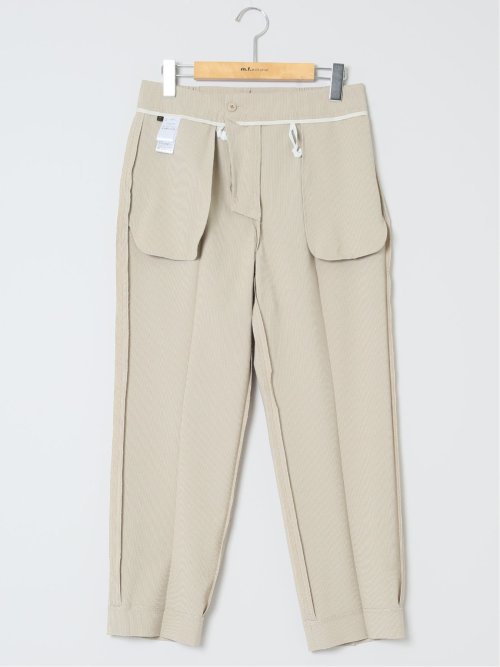 シアサッカー テーパードパンツ ベージュ(セットアップ可能)