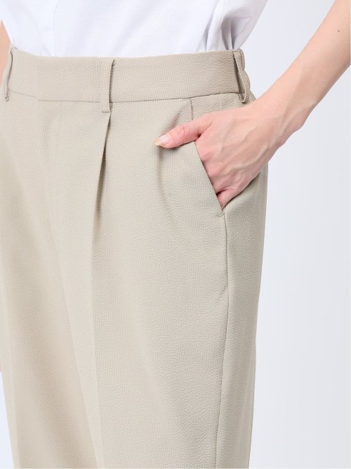 シアサッカー テーパードパンツ ベージュ(セットアップ可能)