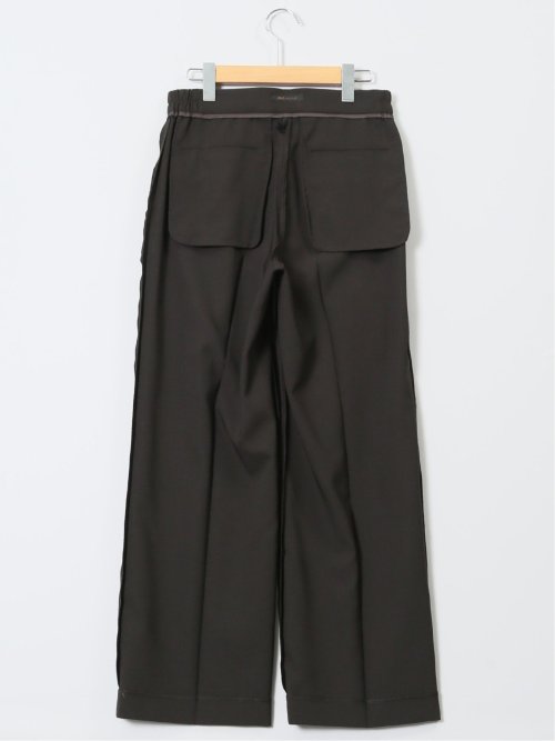 ウェザーストレッチウォッシャブル ワイドパンツ こげ茶(セットアップ可能)