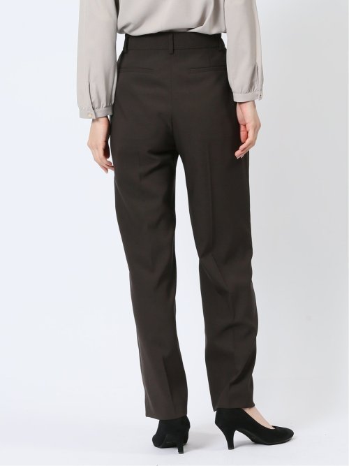 ウェザーストレッチウォッシャブル ワイドパンツ こげ茶(セットアップ可能)