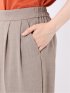 ストレッチ ウォッシャブル 撥水 UVカット 麻調 セミワイド パンツ ベージュ セットアップ可能 レディース
