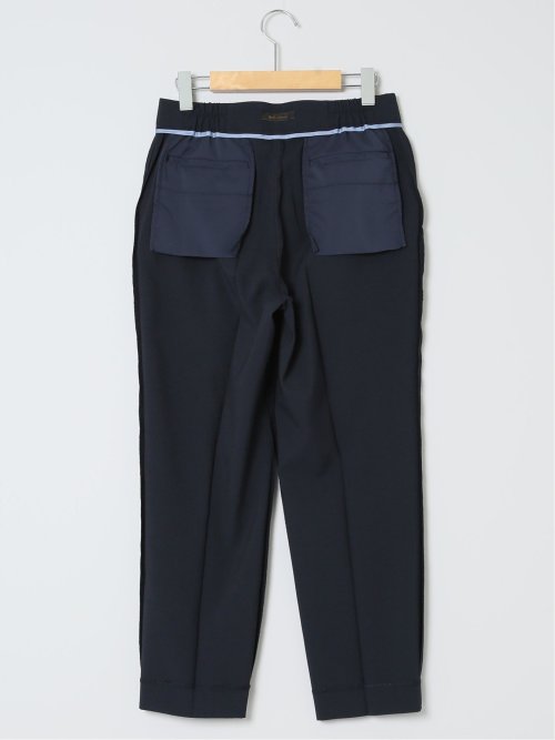 シアサッカー テーパードパンツ 紺(セットアップ可能)