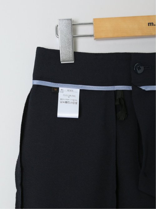 シアサッカー テーパードパンツ 紺(セットアップ可能)