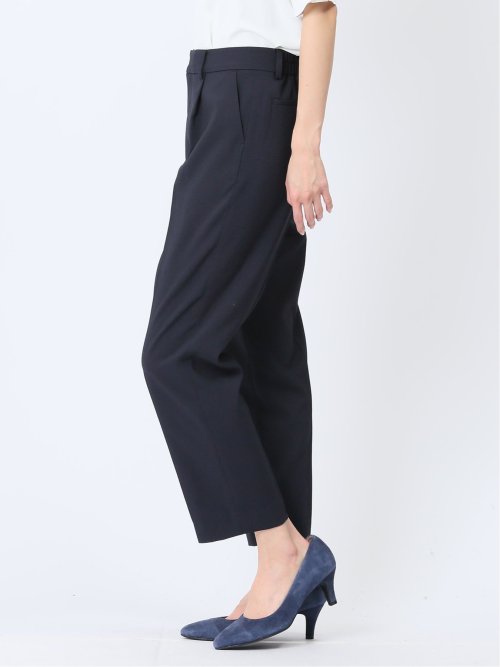 シアサッカー テーパードパンツ 紺(セットアップ可能)