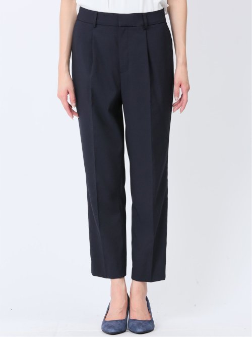 シアサッカー テーパードパンツ 紺(セットアップ可能)