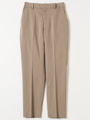ストレッチ ウォッシャブル リネン混 テーパード パンツ 茶(セットアップ可能)