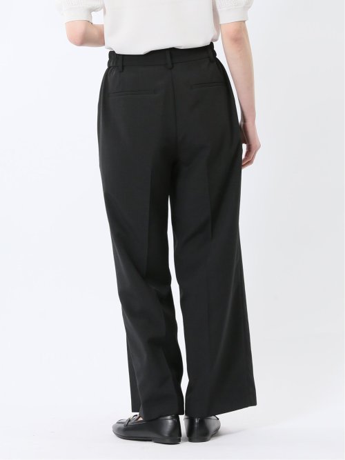 杢調 ボタン付き ワイドパンツ 黒(セットアップ可能)