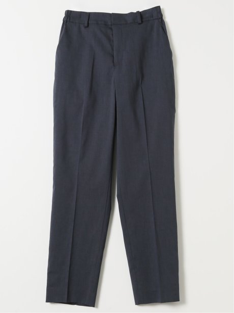 ストレッチ ウォッシャブル リネン混 テーパード パンツ 紺(セットアップ可能)