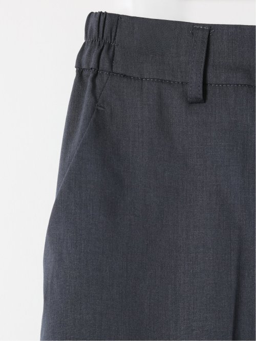 ストレッチ ウォッシャブル リネン混 テーパード パンツ 紺(セットアップ可能)