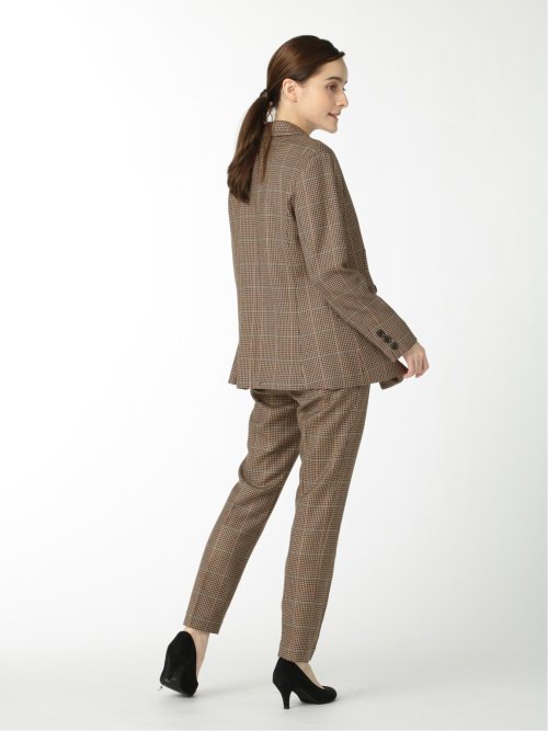 ツムギート テーパードパンツ チェック茶(セットアップ可能)