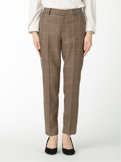 ツムギート テーパードパンツ チェック茶(セットアップ可能)