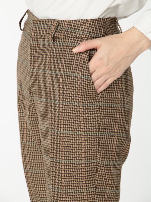ツムギート テーパードパンツ チェック茶(セットアップ可能)