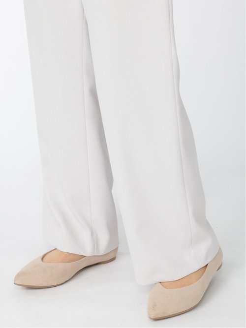 麻調合繊 ワイドパンツ ライトグレー(セットアップ可能)