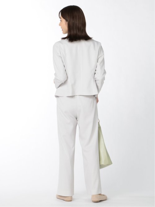麻調合繊 ワイドパンツ ライトグレー(セットアップ可能)
