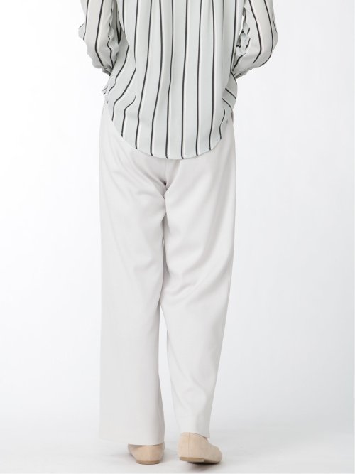 麻調合繊 ワイドパンツ ライトグレー(セットアップ可能)