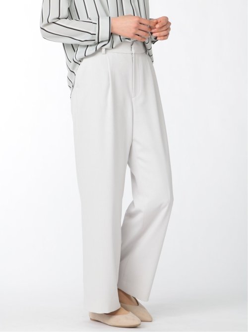 麻調合繊 ワイドパンツ ライトグレー(セットアップ可能)