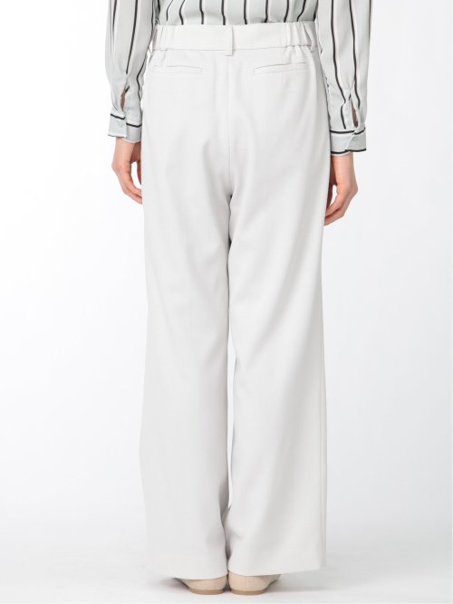 麻調合繊 ワイドパンツ ライトグレー(セットアップ可能)