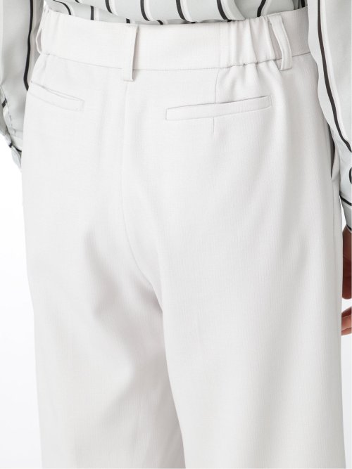 麻調合繊 ワイドパンツ ライトグレー(セットアップ可能)