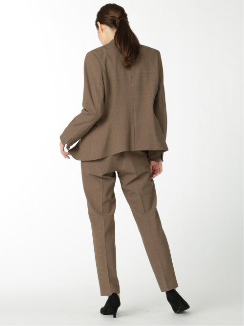 ガンクラブチェック テーパードパンツ 茶(セットアップ可能)