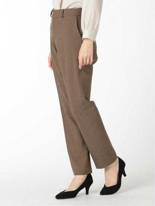 ガンクラブチェック テーパードパンツ 茶(セットアップ可能)