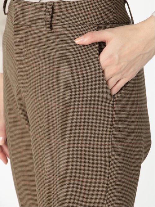 ガンクラブチェック テーパードパンツ 茶(セットアップ可能)