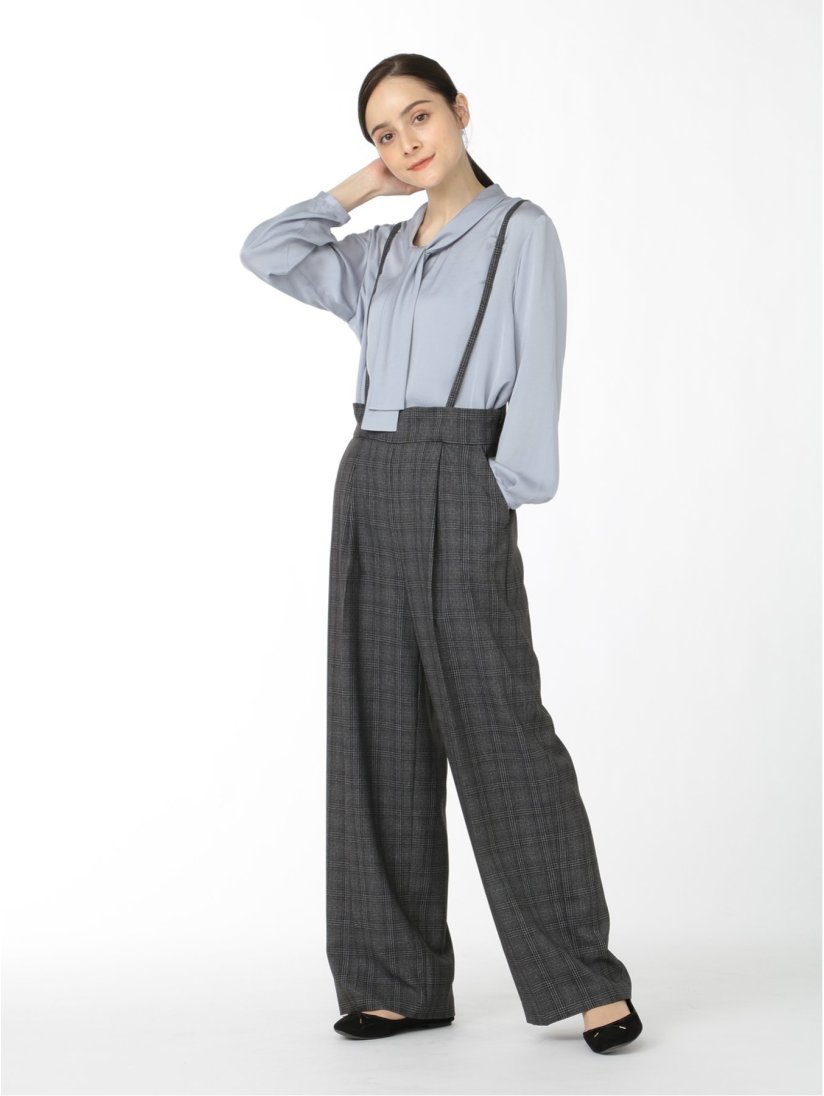 グレンチェック セットアップ ワイドパンツ グレー S 06グレー セットアップ Taka Q Online Shop タカキューオンラインショップ 公式通販