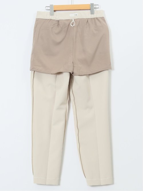 ダブルクロス テーパードパンツ ベージュ(セットアップ可能)