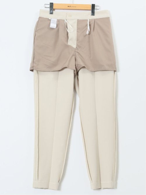 ダブルクロス テーパードパンツ ベージュ(セットアップ可能)(S 33