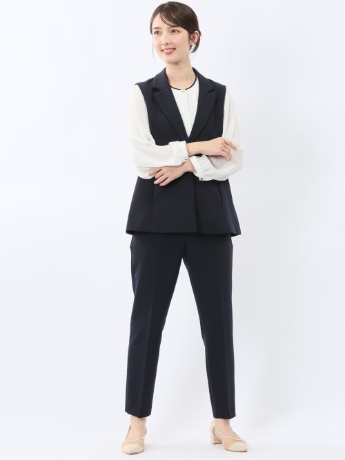 ダブルクロス テーパードパンツ 紺(セットアップ可能)