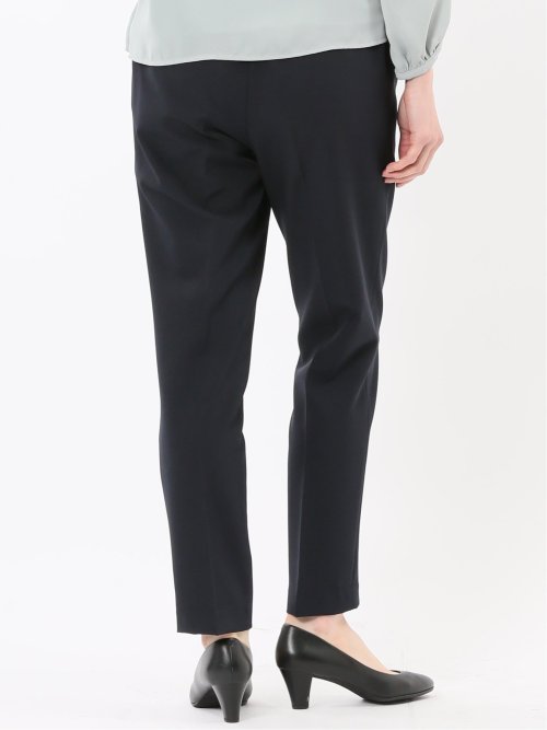 ストレッチウォッシャブル ダブルクロス テーパードパンツ 紺(セットアップ可能)