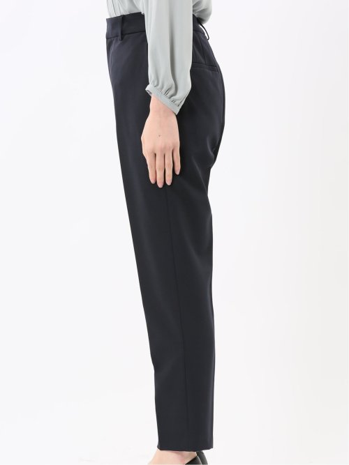 ストレッチウォッシャブル ダブルクロス テーパードパンツ 紺(セットアップ可能)