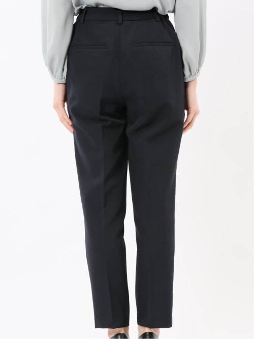 ストレッチウォッシャブル ダブルクロス テーパードパンツ 紺(セットアップ可能)