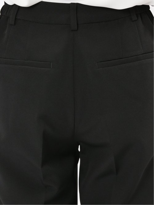 ストレッチウォッシャブル ダブルクロス テーパードパンツ 黒(セットアップ可能)
