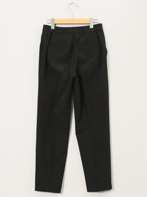 ストレッチウォッシャブル ダブルクロス テーパードパンツ 黒(セットアップ可能)