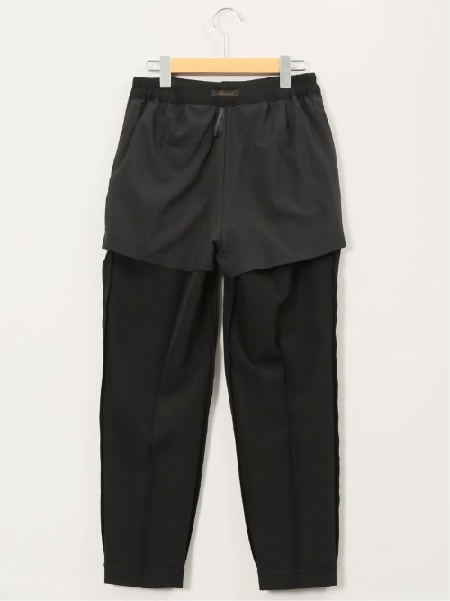 ストレッチウォッシャブル ダブルクロス テーパードパンツ 黒(セットアップ可能)