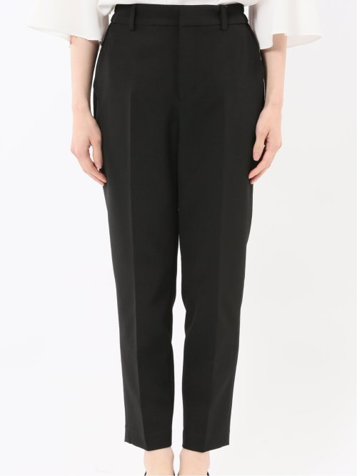 ストレッチウォッシャブル ダブルクロス テーパードパンツ 黒(セットアップ可能)