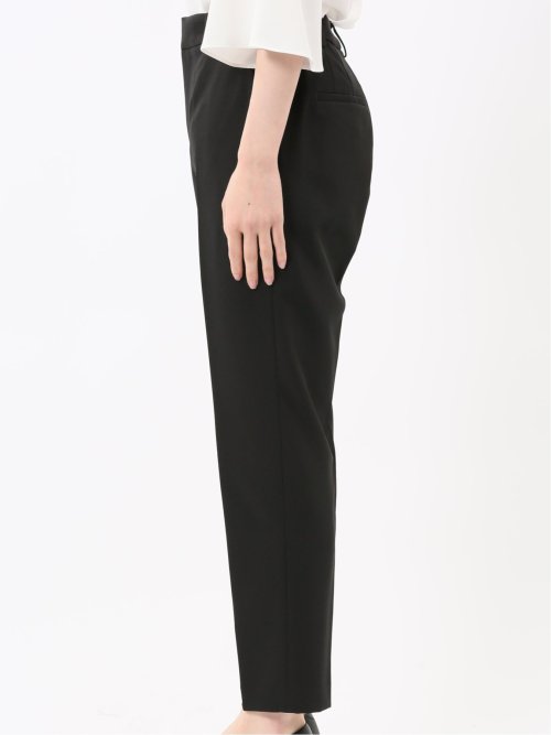 ストレッチウォッシャブル ダブルクロス テーパードパンツ 黒(セットアップ可能)