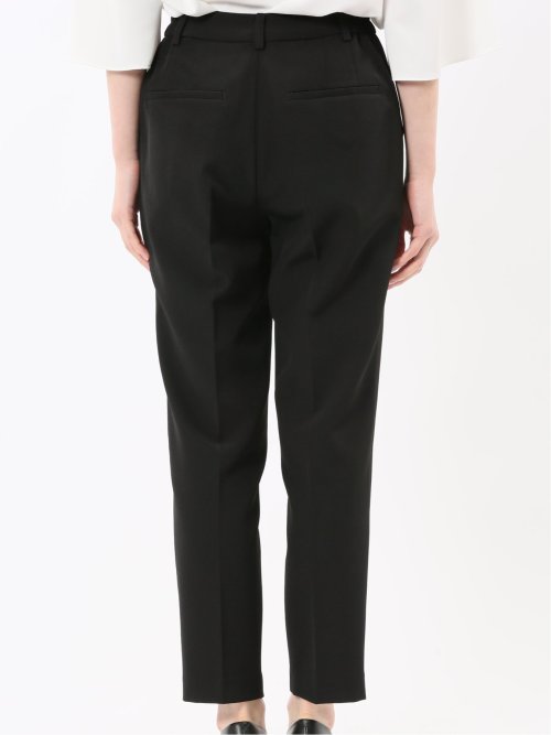 ストレッチウォッシャブル ダブルクロス テーパードパンツ 黒(セットアップ可能)