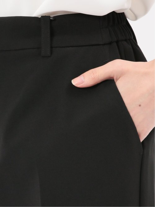 ストレッチウォッシャブル ダブルクロス テーパードパンツ 黒(セットアップ可能)