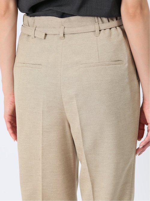 ウォッシャブル 麻調テーパードパンツ ベージュ(セットアップ可能)